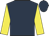 dark blue, yellow sleeves