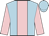 light blue, pink stripe, pink sleeves