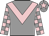 grey, pink chevron, checked sleeves, pink star on cap