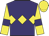 Purple, yellow triple diamond, yellow sleeves, purple armlets, yellow cap