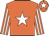 Orange, white star, striped sleeves and star on cap