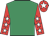 Emerald green, red sleeves, white stars, red cap, white star