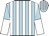 Light blue and white stripes, halved sleeves