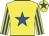 Yellow, royal blue star, striped sleeves, royal blue star on cap