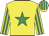 Yellow, emerald green star, striped sleeves & cap