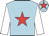 Light blue, red star, white sleeves, light blue cap, red star