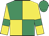 Emerald green and yellow (quartered), yellow sleeves, emerald green armlets and cap
