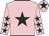 Pink, black star, pink sleeves, black stars, pink cap, black star