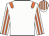 White, orange epaulettes, striped sleeves and cap