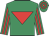 Emerald green, red inverted triangle, striped sleeves, hooped cap