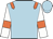 light blue, orange epaulets, orange armlets on white sleeves, light blue cap