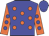 blue, orange spots, orange sleeves, blue spots, blue cap