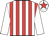 White & red stripes, white sleeves, white cap, red star