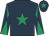 Dark blue, emerald green star, diabolo on sleeves and star on cap