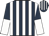 Dark blue and white stripes, halved sleeves