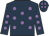 Dark blue, mauve spots