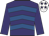 Purple & royal blue chevrons, purple sleeves, white cap, purple stars