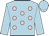 Light blue, pink spots, light blue sleeves & cap