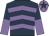 Dark blue, mauve chevrons, halved sleeves, mauve cap, dark blue star