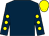 Dark blue, yellow spots on sleeves, yellow cap