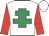 White, emerald green cross of lorraine, red sleeves, white cap