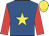 Royal blue, yellow star, red sleeves, yellow cap