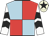 Light blue and red (quartered), white and black chevrons on sleeves, beige cap, black star