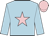 Light blue, pink star, white cap