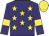 Purple, yellow stars, armlets and cap