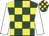 Dark green and yellow check, white sleeves
