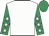 White, emerald green sleeves, white stars, emerald green cap