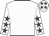 White, dark green stars on sleeves and cap
