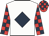 White, dark blue diamond, red and dark blue check sleeves and cap