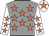 Grey, orange stars, white sleeves, orange stars, white cap, orange star