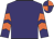 Purple, orange chevrons on sleeves, quartered cap