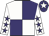 White and purple (quartered), white sleeves, purple stars, purple cap, white star