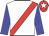 White, red sash, blue sleeves, red cap, white star