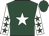 Dark green, white star, white sleeves, dark green stars, dark green cap