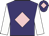 Purple, pink diamond, white sleeves, purple cap, pink diamond