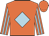 orange, light blue diamond, light blue stripes on sleeves