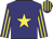 navy, yellow star, yellow stripes on sleeves and cap