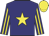 navy, yellow star, yellow stripes on sleeves, yellow cap