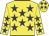 Yellow, purple stars, yellow cap, purple stars
