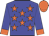 Blue, orange stars, blue, orange cuffs sleeves, orange cap