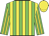 Green, yellow stripes, green, yellow striped sleeves, yellow cap