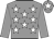 Grey, white stars, grey sleeves, grey cap, white star