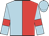 Light blue and red (halved), light blue sleeves, red armlets, light blue cap