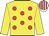 Yellow, red spots, yellow sleeves, white and red striped cap