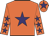 Orange, purple star, orange sleeves, purple stars, orange cap, purple star