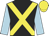 Black, yellow cross belts, light blue sleeves, yellow cap